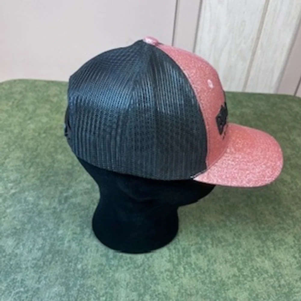 Biba Dushi Glitter Trucker Hat Pink Black‎ Mesh Snapback Youth Adult